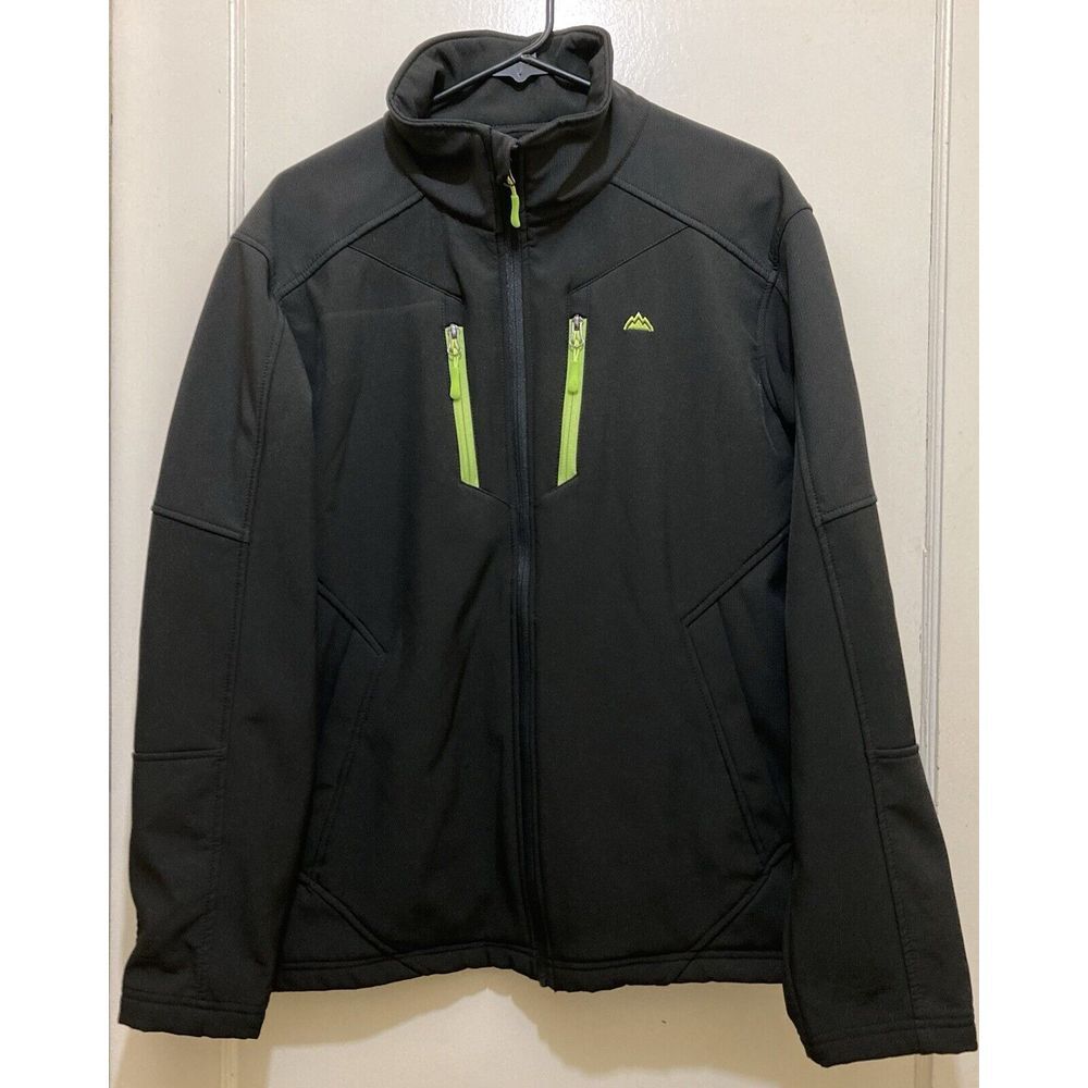 Snozu Performance Jacket Men's M Black Full Zip Fleece Lined Pockets Hiking‎